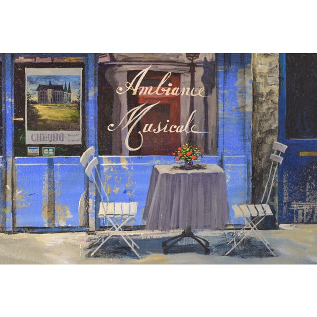 Paris Café Au Vieux Montmartre, 1994, Oil on Canvas For Sale - Image 4 of 13