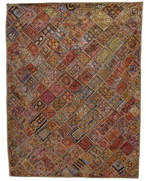 Vintage Embroidered Wall Hung Patchwork Tapestry, 1950s
