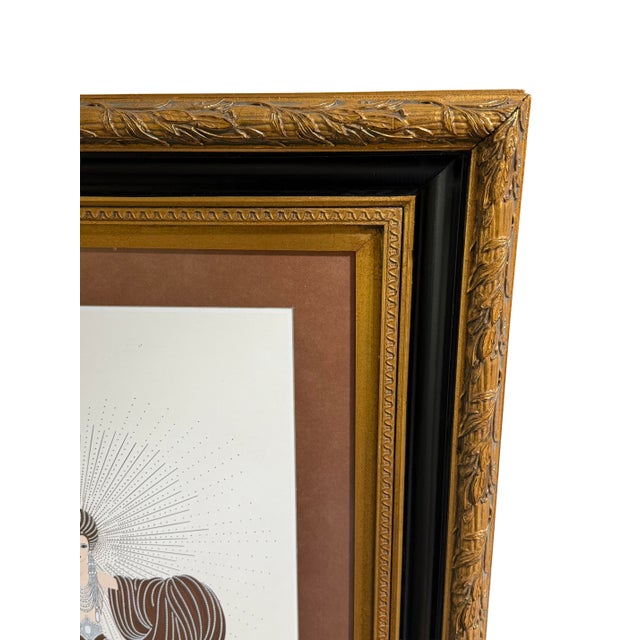 Art Deco Incredible Pair of Framed Erté Lithographs of Radiance & Starstruck For Sale - Image 3 of 14