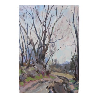 Impressionist Forest Oil Painting, Ukrainian Art, 1970s 50-34 For Sale