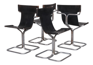Mid-Century Modern Topos Dining Chairs by Gruppo Dam for Busnelli, 1970s, Set of 4