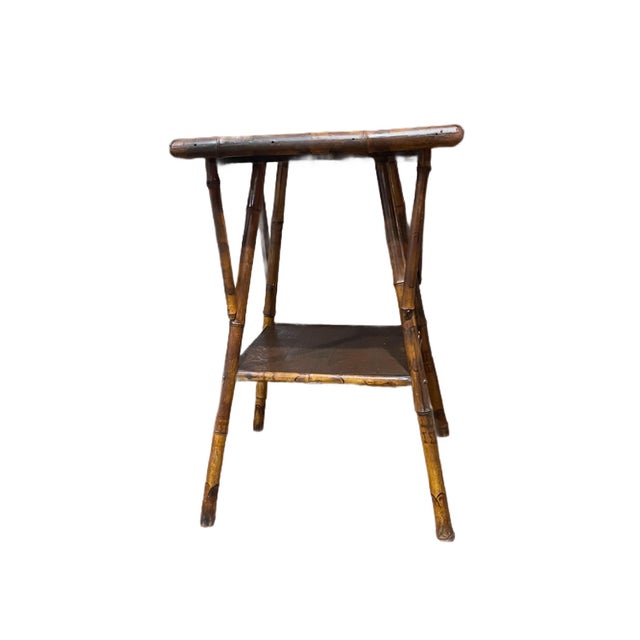 Traditional Edwardian Bamboo Side Table For Sale - Image 3 of 4