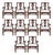Set of 10 Antique c.1960s Mahogany Fine Carved Chippendale Style Chairs For Sale