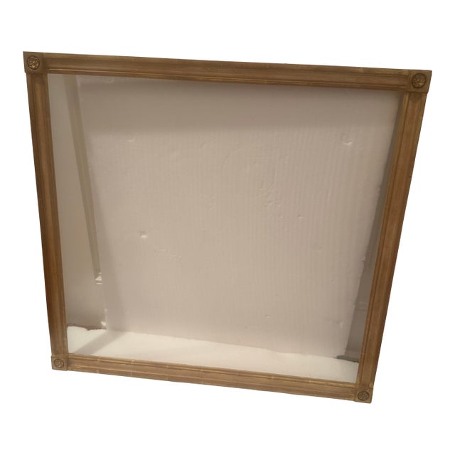 Gilded Finished Corner Custom Picture Frame With Rosettes on the Corners For Sale