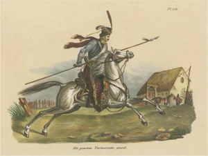 Schinz, Illustration of a Tartar Horse, 1845, Hand Colored Print