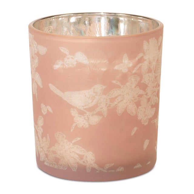 Kenneth Ludwig Chicago Bird and Floral Print Votive Holder (Set of 3) For Sale - Image 4 of 6