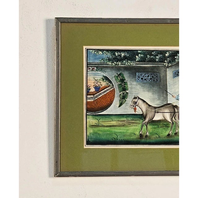 A Chinese painting on pith paper of riders in a carriage, circa 1840.