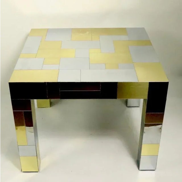 Gold Paul Evans Cityscape Game, Side Table For Sale - Image 8 of 12