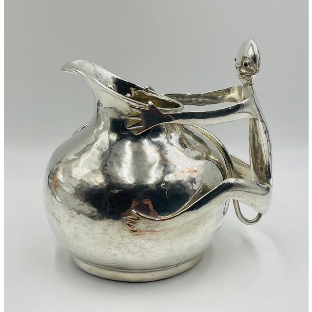 Emilia Castillo 1980s Emilia Castillo Silver-Plated Monkey Pitcher, Mexican Modernism For Sale - Image 4 of 18