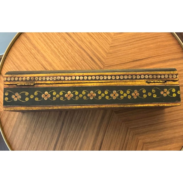Indian Vintage Hand-Painted Indian Wooden Box With Figural Court Scene For Sale - Image 3 of 14