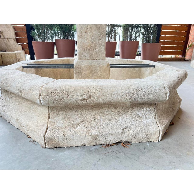 French Country Roquevaire Carved Limestone 4-Spout Center Fountain From Provence, France For Sale - Image 3 of 13