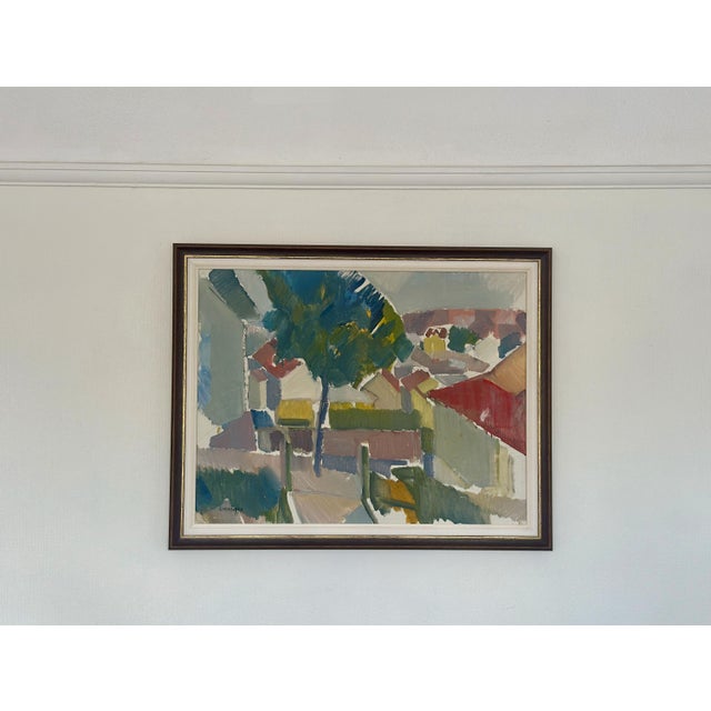 Alex Öberg, Silent Geometry, 1950s, Oil on Canvas, Framed For Sale - Image 4 of 11
