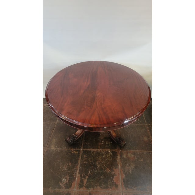 Wood Antique Victorian Large Mahogany Loo Table English Tilt Top Dining Table Game Table 1850s For Sale - Image 7 of 10