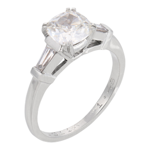 Mid Century Gia 1.02 Carat Old Mine Cut Diamond Platinum Engagement Ring, Size 6