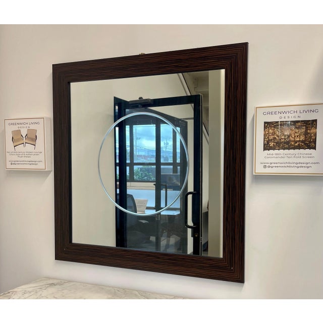 Pair of Square Maccasar Faux Art Deco Style Wall / Console Mirror For Sale In New York - Image 6 of 12