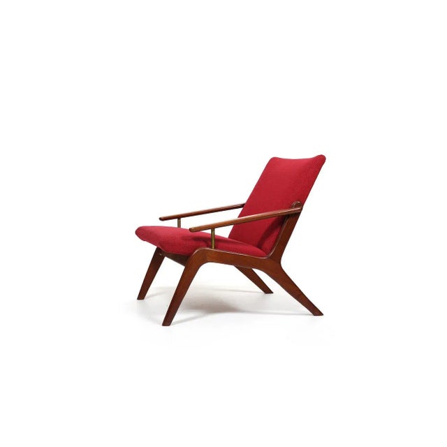 1960s Mid-Century Danish Easy Chair in Teak and Brass, 1960s For Sale - Image 5 of 10