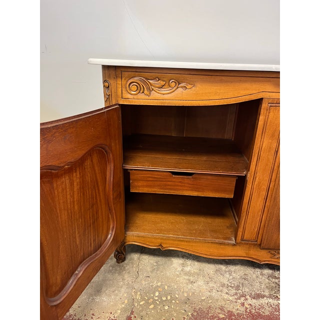 Vintage Country French Buffet Marble Top For Sale - Image 9 of 9