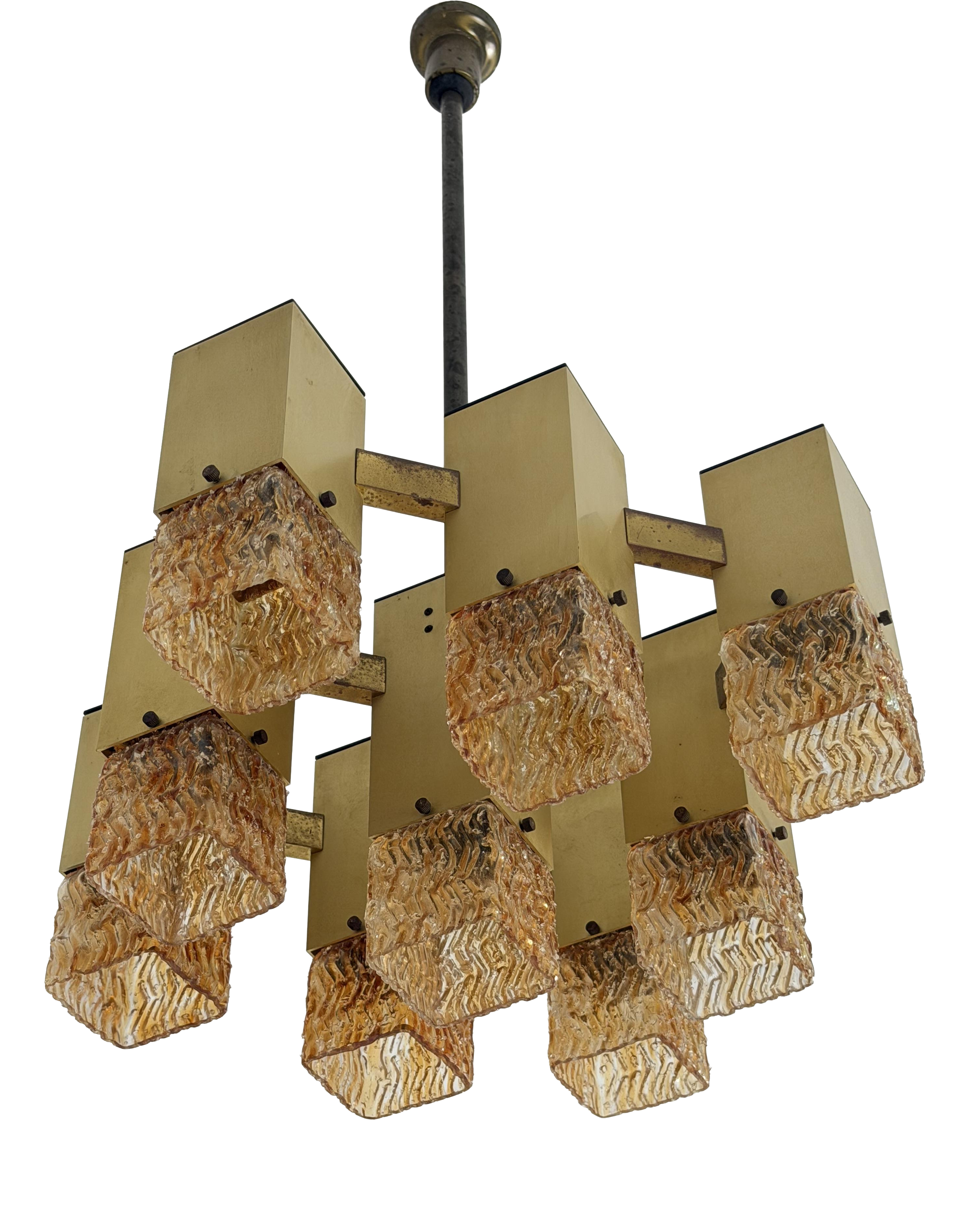 Nine-Light Chandelier in the style of Gaetano Sciolari for
