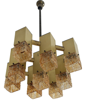 Nine-Light Chandelier in the style of Gaetano Sciolari for Stilnovo, 1970