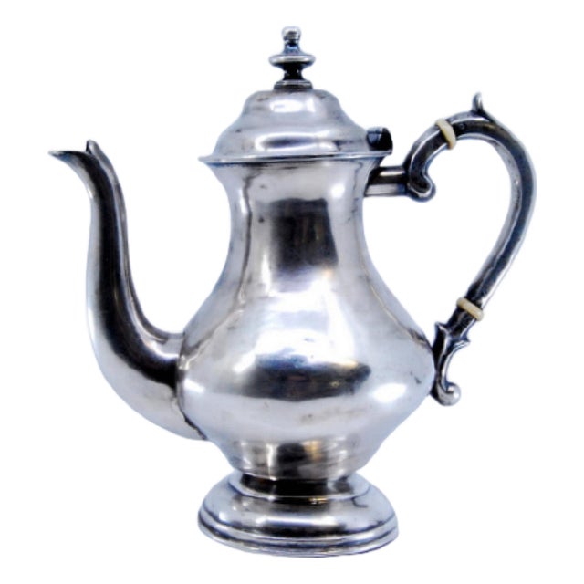 Silver Coffee Pot with Knob Lid For Sale