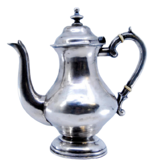 Silver Coffee Pot with Knob Lid