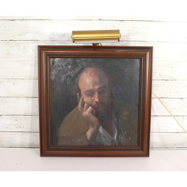 Striking Original Oil on Canvas Portrait of a Contemplative Gentleman by George Weissbort (1928-2013) This striking...