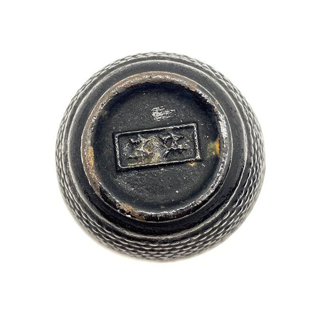 Chinoiserie Chinoiserie Black Knobby Iron Tea Cups - a Pair For Sale - Image 3 of 7