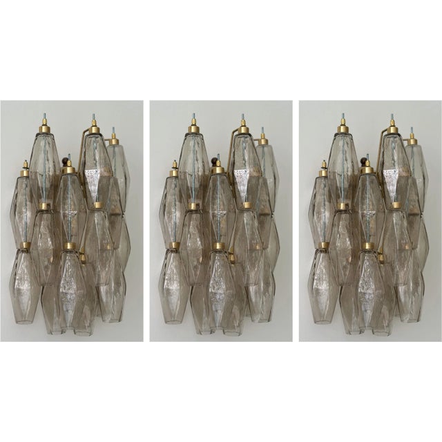 Vintage Murano Corridor Wall Lamps in Sand Beige, Set of 3 For Sale - Image 9 of 9
