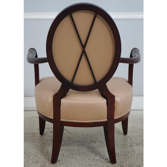 Baker Furniture Company Pair of Baker Mahogany Medallion Back Armchairs For Sale - Image 4 of 18