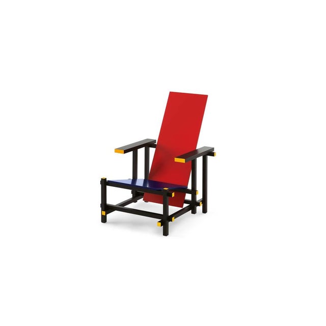 Red and Blue Armchair by Gerrit Thomas Rietveld for Cassina For Sale - Image 6 of 10