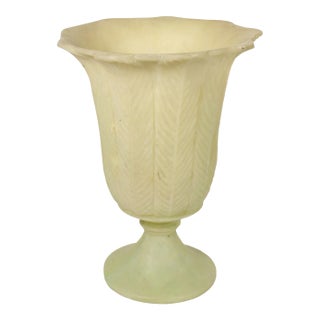 Monumental Large 1970s Custom Made Fiberglass Palm Motif Floor Vase For Sale