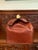 Vintage Leather Weekender Doctors Style Bag With Brass Frame Made Exclusively for Mercedes-Benz For Sale - Image 4 of 8