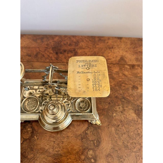 Antique Edwardian Brass Postal Scales, 1900, Set of 7 For Sale - Image 6 of 7