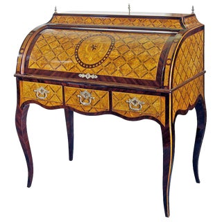 Karelian Birch and Guilded Bronze Secretaire For Sale