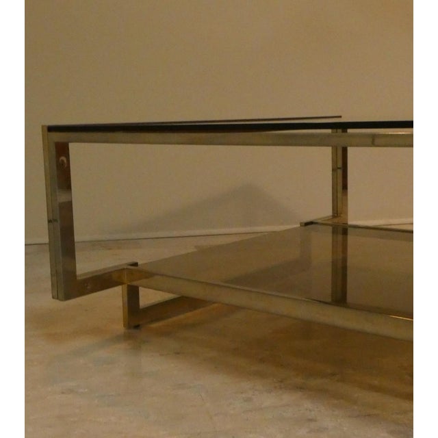 Amber Glass Coffee Table with Geometric Structure, Italy, 1970s For Sale - Image 17 of 18