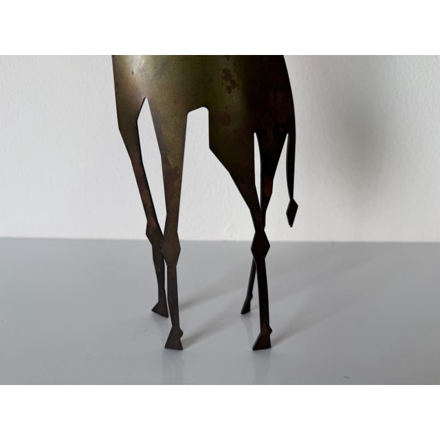 Mid-Century Modern 1980’s David Lesser Steel Cutout Giraffe Sculpture – Signed For Sale - Image 3 of 10