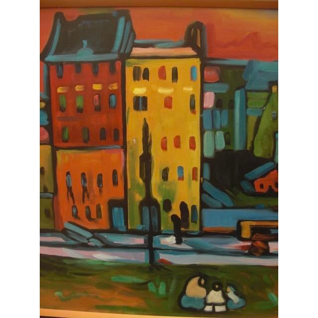 2010s Colorful Cityscape Painting For Sale - Image 5 of 7