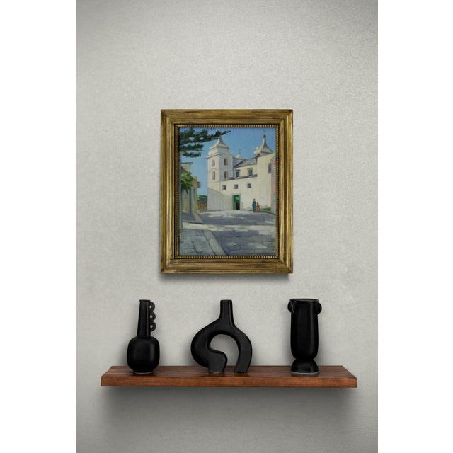 Alfredo Mahieux, Strade d'Ischia, 1949, Oil on Wood For Sale - Image 4 of 6