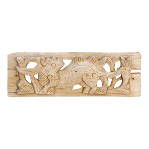 Antique Bleached Wood Asian Panel