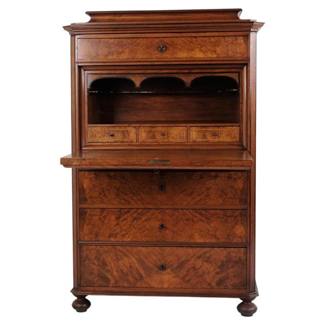 Antique Mahogany Secretaire with Four Drawers, 1840s For Sale - Image 14 of 14