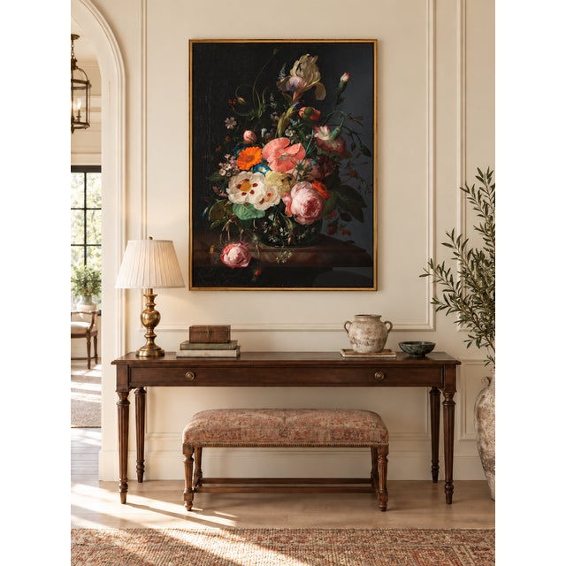 Baroque 1716 Vintage Floral Still Life Art Print by Rachel Ruysch - 36" X 48" For Sale - Image 3 of 8