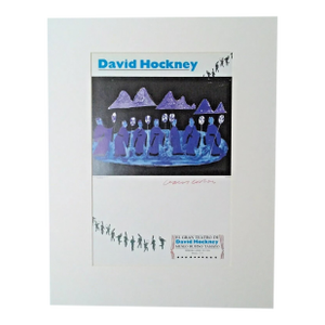 Vintage 1987 David Hockney Art Print w/14x18 Mat: "El Gran Teatro de...Hockney"