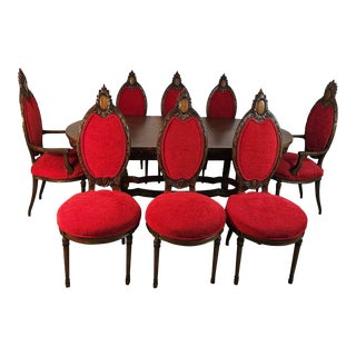 Antique Dining Set of 13 For Sale