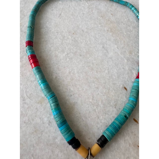 Mid-Century Modern Mid-Century Native American Turquoise Necklace With Eagle Design For Sale - Image 3 of 4