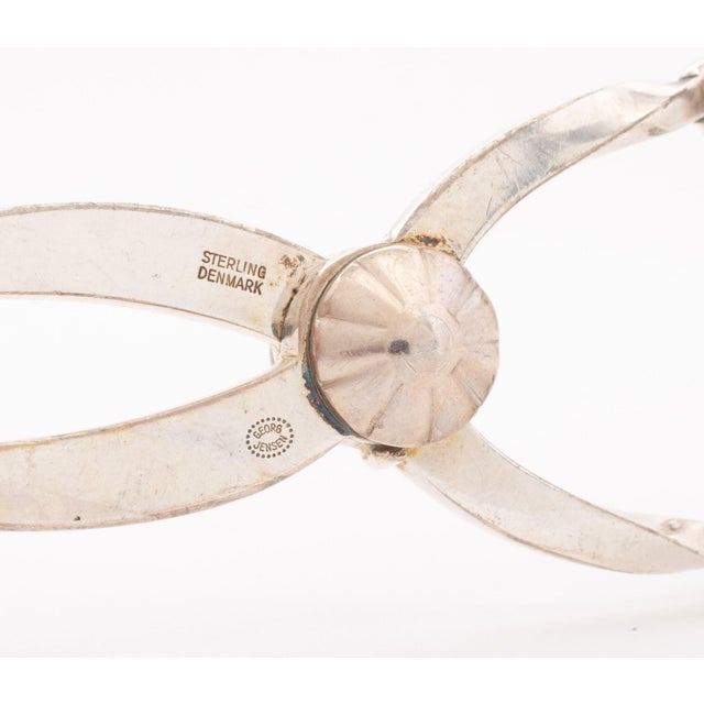 Mid 20th Century Georg Jensen Vintage "Pyramid" Sterling Silver Ice Tongs For Sale - Image 5 of 7