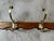Wood Antique Coat Hooks in Brass and Wood, 1900 For Sale - Image 7 of 10