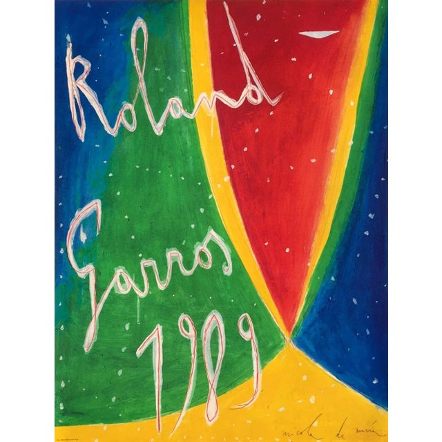 1989 Nicola De Maria Roland Garros Poster For Sale