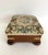 Tan English Needlepoint and Mahogany Foot Stool For Sale - Image 8 of 9
