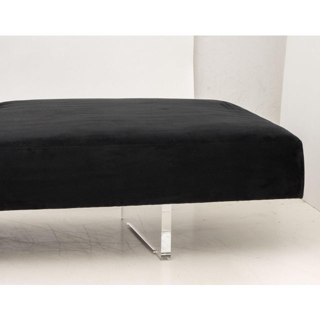Late 20th Century Vladimir Kagan "Omnibus" Black Suede Upholstered Sofa For Sale - Image 5 of 10