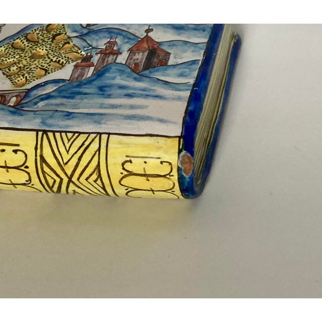 Blue Antique French Nevers Faience Book Form Hand Warmer/Snuff For Sale - Image 8 of 13